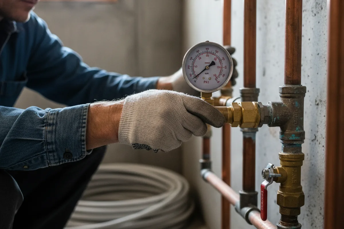 Pressure testing a repaired line during Water Line Repair in Murray